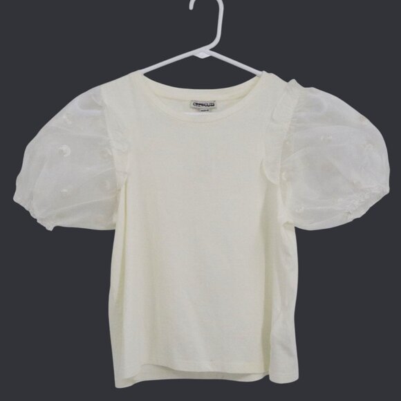 Crewcuts Organza T-Shirt Girl XXL(14-15) Ivory Twee Special Occasion Holiday NWT - Picture 2 of 16